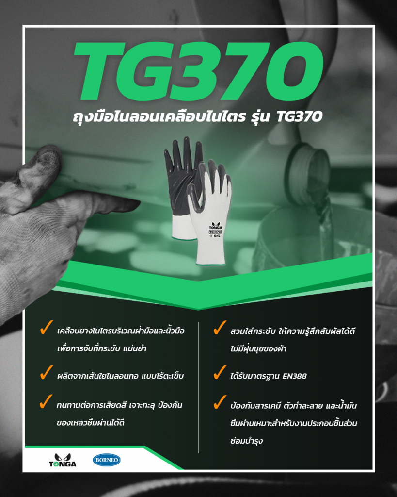 TONGA Nitrile Coated Nylon Gloves Model TG370