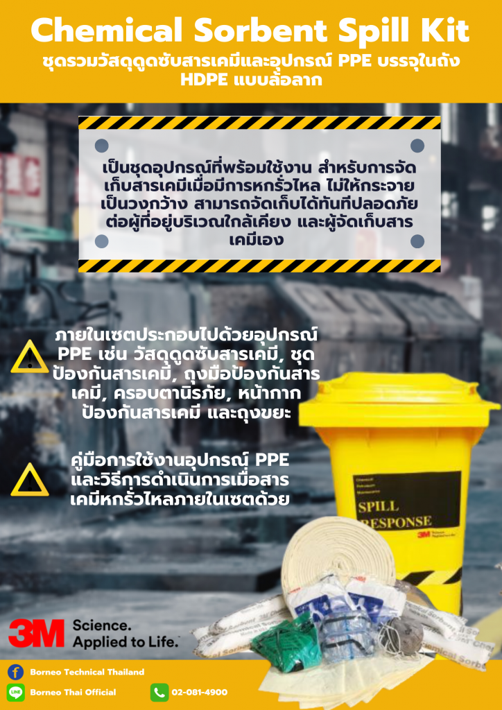 3M Chemical Sorbent Spill Kit ชุดรวมวัสดุดูดซับสารเคมี